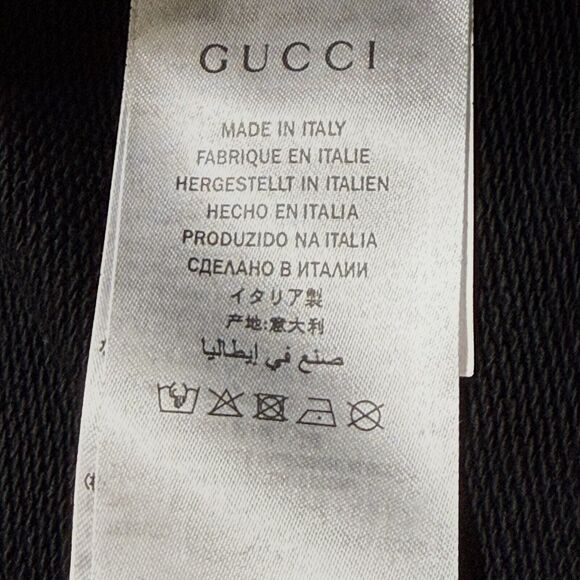 Gucci Hoodie Sweatshirt NWT Men’s Medium Black Rainbow Logo 100% Cotton - Picture 5 of 11